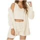 thumbnail image 1 of Conjunto de pijama de 3 piezas para mujer: abrigo con capucha de franela, chaleco y pantalones cortos, ropa de dormir suave y cálida, tallas S-XXXL, ropa de estar por casa para invierno, 1 of 4