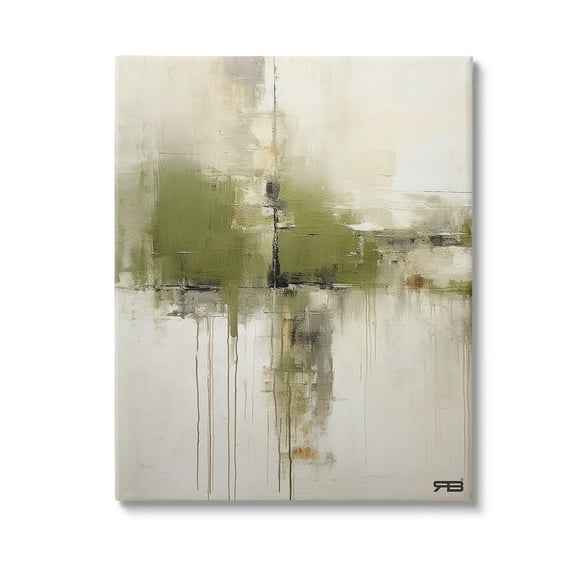 Stupell Industries Modern Paint Drip Horizon Abstract Painting Gallery Wrapped Canvas Art Print Wall Art, 16 x 20