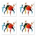 thumbnail image 1 of Abstract Coaster Set of 4, Safari Wild Life Animal Elephant with Colorful Print on Buuterflies Art, Square Hardboard Gloss Coasters, Standard Size, Multicolor, by Ambesonne, 1 of 2