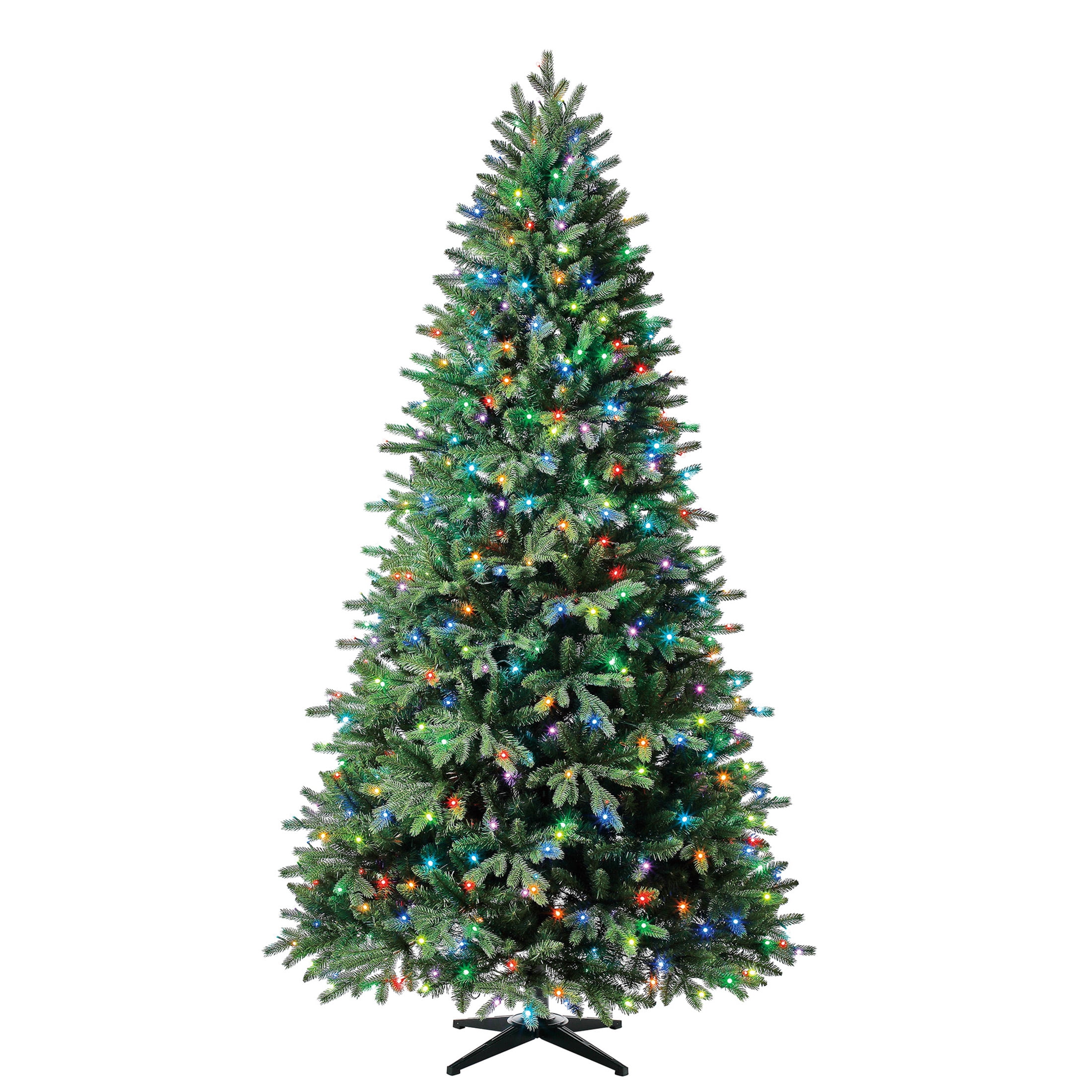 Evergreen Classics Prelit 540 RGB LED Color-Changing Lights, Holiday Symphony Aspen Spruce Artificial Christmas Tree, 7.5'