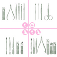 thumbnail image 3 of Professional Pedicure Kit Nail ClippersTools, Grooming Kit Nail Care Tool with Leather Travel Case, 3 of 5