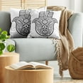 thumbnail image 5 of Ambesonne Hamsa Throw Pillow Cover 2 Pack, Evil Eye Oriental Eastern, 18", White Black, 5 of 5