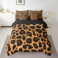 thumbnail image 2 of Homewish Teenagers Cheetah Print Bedding Comforter Set 7-Piece,Woodland Animal Leopard King Bedding Sets,Black Brown Ultra Soft Bed Sheets,Luxury Bedroom Decor,Reversible, 2 of 8