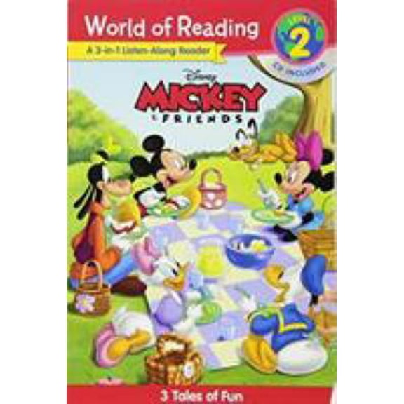 Pre-Owned World of Reading Mickey and Friends 3-In-1 Listen-Along Reader (World of Reading Level 2): 3 Fun Tales with CD! [With Audio CD] (Paperback) 1484790340 9781484790342