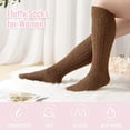 thumbnail image 5 of Women's Fuzzy Long Socks Fluffy Winter Plush Leg Warmers Winter Warm Knee Socks Thermal Socks, 5 of 7