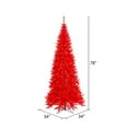 thumbnail image 2 of Vickerman 6.5' Red Fir Slim Artificial Christmas Tree, Red Dura-lit Incandescent Lights, 2 of 2