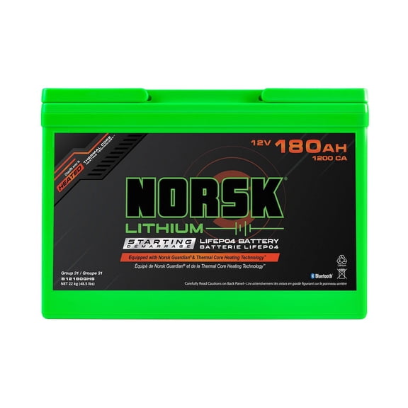 Norsk Lithium B12180GHS 12V 180Ah Heated Lithium Cranking Battery
