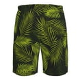 thumbnail image 6 of Kll Tropical Palm Leaves Fern Leaf Men'S Casual Summer Beach Shorts Hawaiian Shorts With Pockets-Medium, 6 of 9
