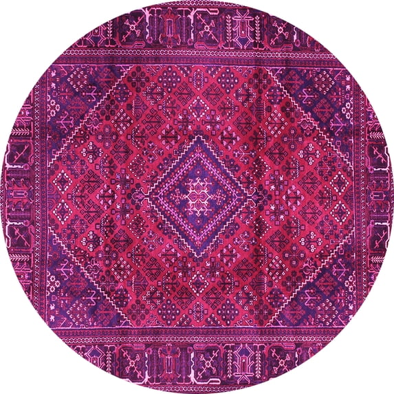 Ahgly Company Indoor Round Persian Pink Traditional Area Rugs, 8' Round
