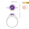 thumbnail image 4 of ANGARA Natural 1.7 Ct. Amethyst with Diamond Halo Ring in 14K White Gold for Women (Ring Size: 11.5), 4 of 9