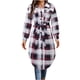 thumbnail image 2 of Pntutb Mujeres Plaid Casual Manga Larga Suelta Solapa Chaqueta Larga Abrigo Con Bolsillo Y Cinturón Liquidación Pntutb Pntutb-4429, 2 of 5