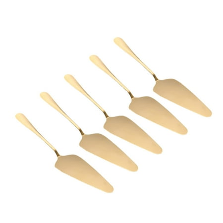 

TOYMYTOY 5pcs Stainless Steel Cake Pizza Shovel Portable Cake Spatula Multifunctional Cake Cutter for Home Kitchen (Golden)