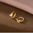 thumbnail image 2 of 925 Sterling Silver CZ Love Hoop Earrings for Women Teens Small Heart Huggie Earrings, 2 of 5