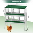 thumbnail image 2 of Metal Chicken Nesting Boxes, Heavy-Duty Galvanized Steel Egg Laying Box with 6 Compartments, Rustproof, Easy to Install & Clean, Wall-Mountable Design for Poultry Coops- Green with Stand, 2 of 14
