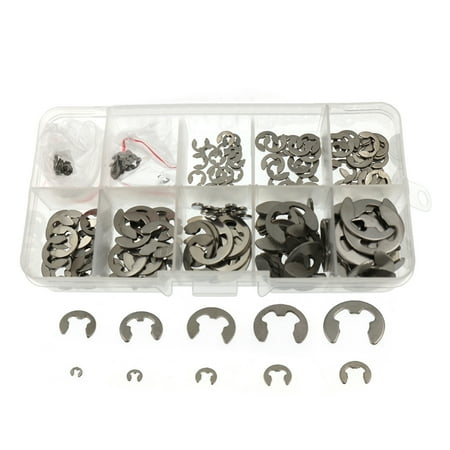 

200Pcs 304 Stainless Steel E-Clip Assortment Kit M1.5-10 Circlip External Retaining Rings Set