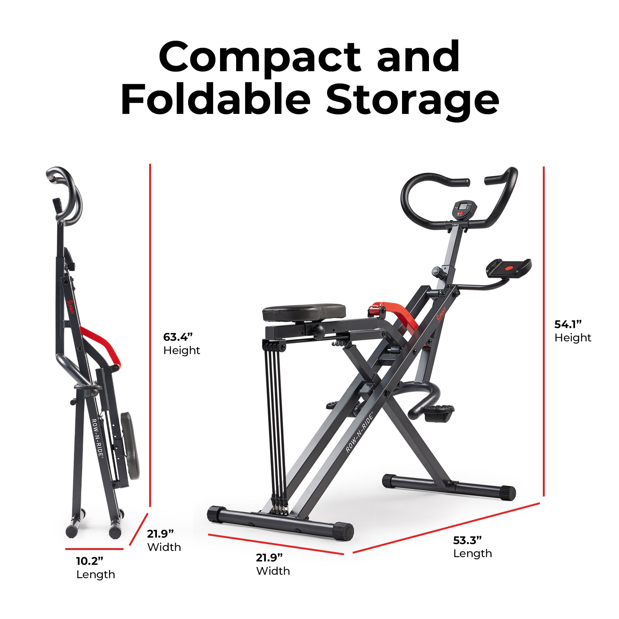 Sunny Health & Fitness SMART Row-N-Ride® Plus Assisted Squat Machine