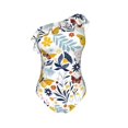 thumbnail image 4 of Yiaed Flowers Butterfly Print Women One Piece Swimsuits Tummy Control One Shoulder Bathing Suits Pattern Ruffle Swimwear-Medium, 4 of 8