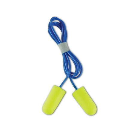 3M E-A-Rsoft E910RB Yellow Neon Disposable Corded Earplugs, 200 Pair