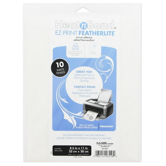 HEATNBOND EZ Print Feather Lite, 10 mcx, 22 x 28 cm (8½" x 11")