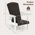 thumbnail image 3 of Costway Patio Adirondack Chair with Rattan Padded Seat Wide Armrests & Hidden Cupholder White, 3 of 9