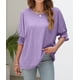 thumbnail image 5 of Camiseta con puños plisados para mujer, jersey de cuello redondo, Tops de media manga, camisetas sueltas informales de uso diario, ropa de calle de tendencia de verano, 5 of 5