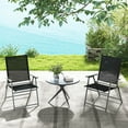 thumbnail image 3 of Gymax 2PCS Patio Portable Metal Folding Chairs Dining Chair Set Poolside Garden, 3 of 8