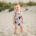 thumbnail image 5 of BemeyourBBs Newborn Baby Boy Girl 4th of July Outfit Summer Rompers Overalls Patriot Independence Day Clothes Fourth of July Flag Fireworks Print Sleeveless Overalls Bodysuits Jumpsuits Shorts, 5 of 10