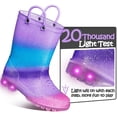 thumbnail image 3 of Kushyshoo Kids Blue Purple Glitter Light up Rain Boot Size 2 Big Girl, 3 of 7