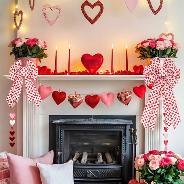 Regalo de decoración en forma de lazo en forma de corazón para el Día de San Valentín para decoración romántica, aniversario o boda