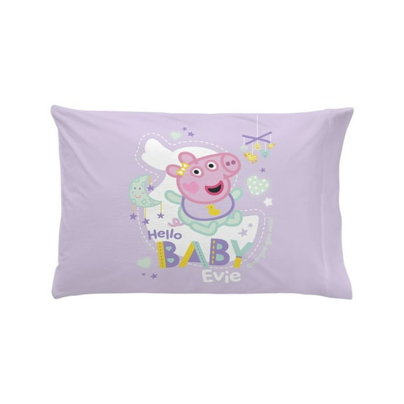 CafePress - Peppa Pig: Hello Baby Evie - Standard Size Pillow Case, 20"x30" Pillow Cover, Unique Pillow Slip Microfiber