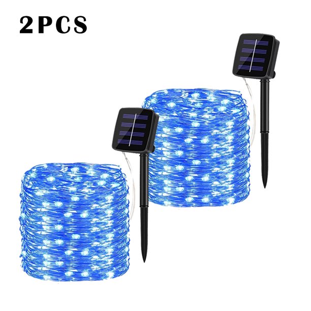 Guirnalda de luces alimentada por energía Solar para exteriores, luces de hadas para jardín, lámpara Led centelleante impermeable para decoración de fiesta de Navidad, 7m/12m/22m/32m/52m/102m