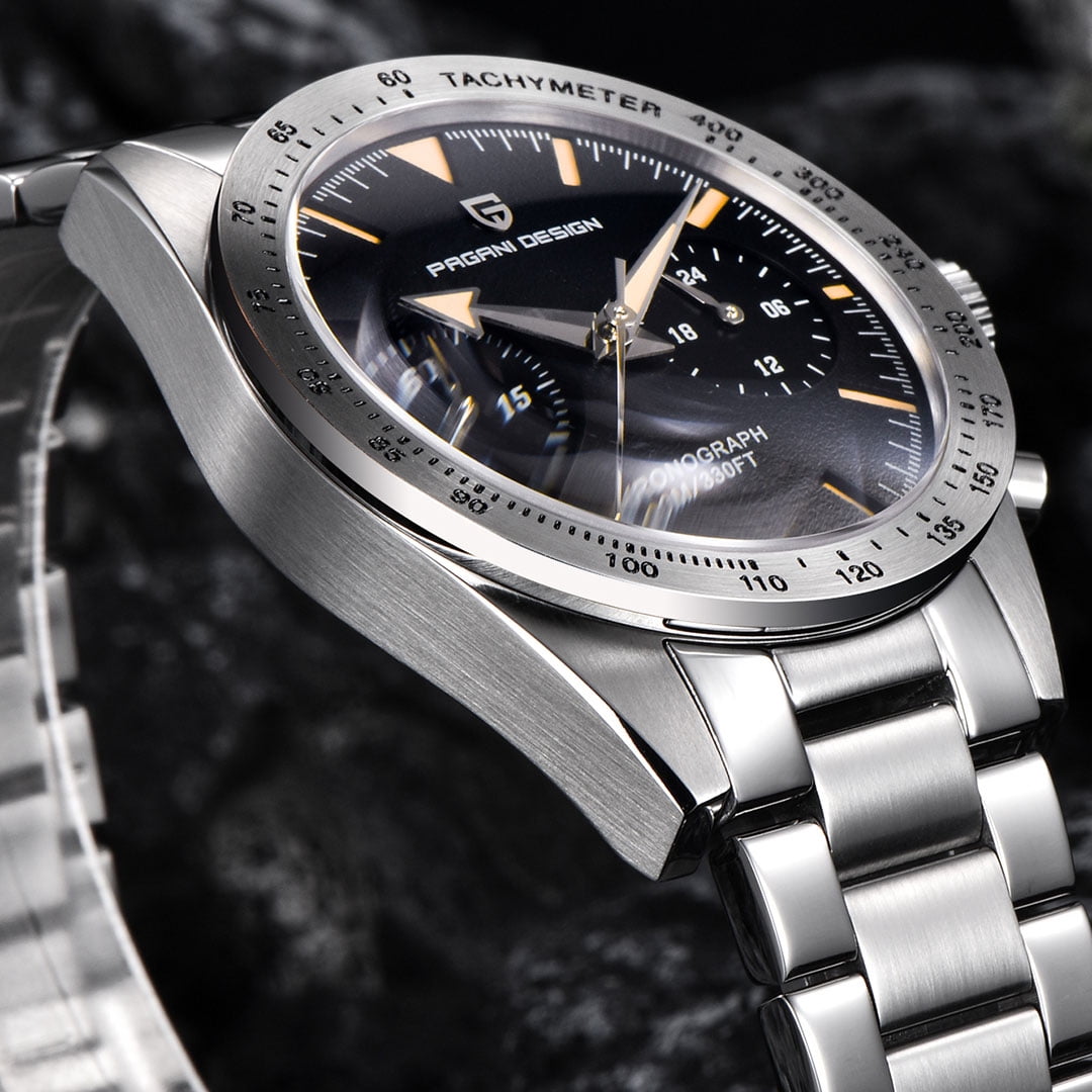 PAGANI DESIGN Men's Chronograph Quartz Watches 40mm Stainless Steel Waterproof Sports Business Wrist Watch for Men