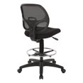 thumbnail image 2 of Work Smart Deluxe Mesh Back Drafting Chair with Adjustable 20" Diameter Foot Ring, Black, 2 of 3