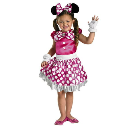 Disney Toddler Little Girl Minnie Costume with Pink Dress Headband M