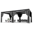 thumbnail image 5 of NETAJE 12'x20' Hardtop Louvered Pergola, Aluminum Outdoor Pavilion with Adjustable Louvered Roof & Drainage System, Permanent Gazebo with Curtains and Netting for Patio, Garden, Decks, 5 of 9