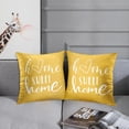 thumbnail image 5 of Set of 2 Throw Pillow Covers Yellow Home Sweet Home Decorative Polyester Pillow Cases Square Pillowcase for Couch Bed Sofa Home Outdoor Decor Square 18 x 18 Inch Pillowcase, 5 of 6