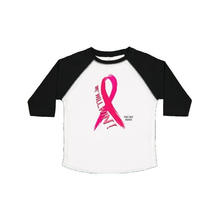 

Inktastic We Will Win Against Breast Cancer with Pink Ribbon Gift Toddler Boy or Toddler Girl T-Shirt