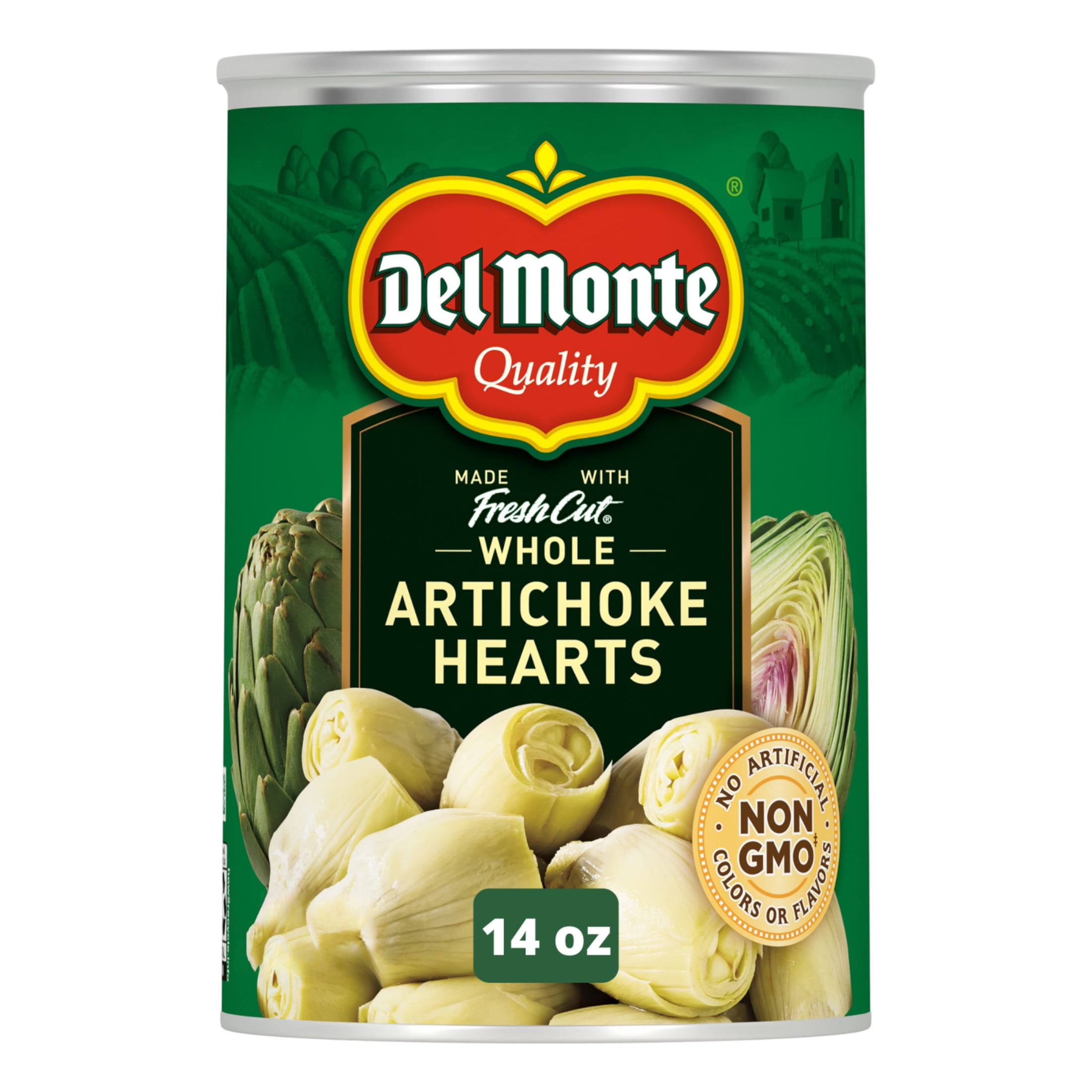 (12 pack) Del Monte Whole Artichoke Hearts, Canned Vegetables, 14 oz can