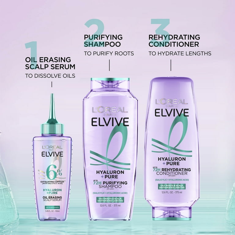 L'Oreal Paris Elvive Hyaluron Pure Shampoo 28 fl oz for oily hair