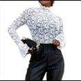 thumbnail image 3 of Blusas de Encaje para Mujer, Blusas Transparentes de Larga para Mujer, Blusas Informales Elegantes. M, 3 of 9