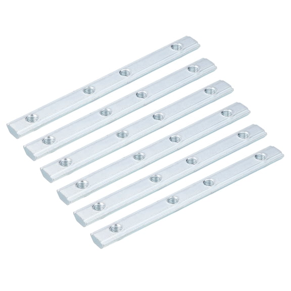 6pcs 2020 Straight Line Inside Connector Joint Bracket, for 6mm t Slot Aluminum Extrusion Profile, 4 Inch Silver