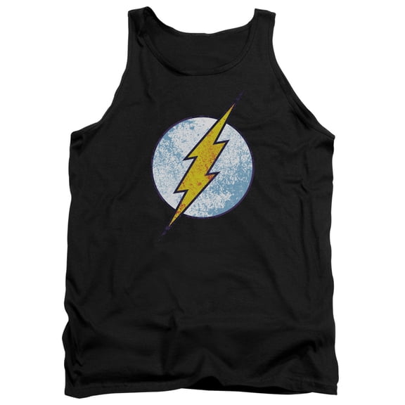 DC Comics Flash Flash Neon Distress Logo Adult Tank Top Black