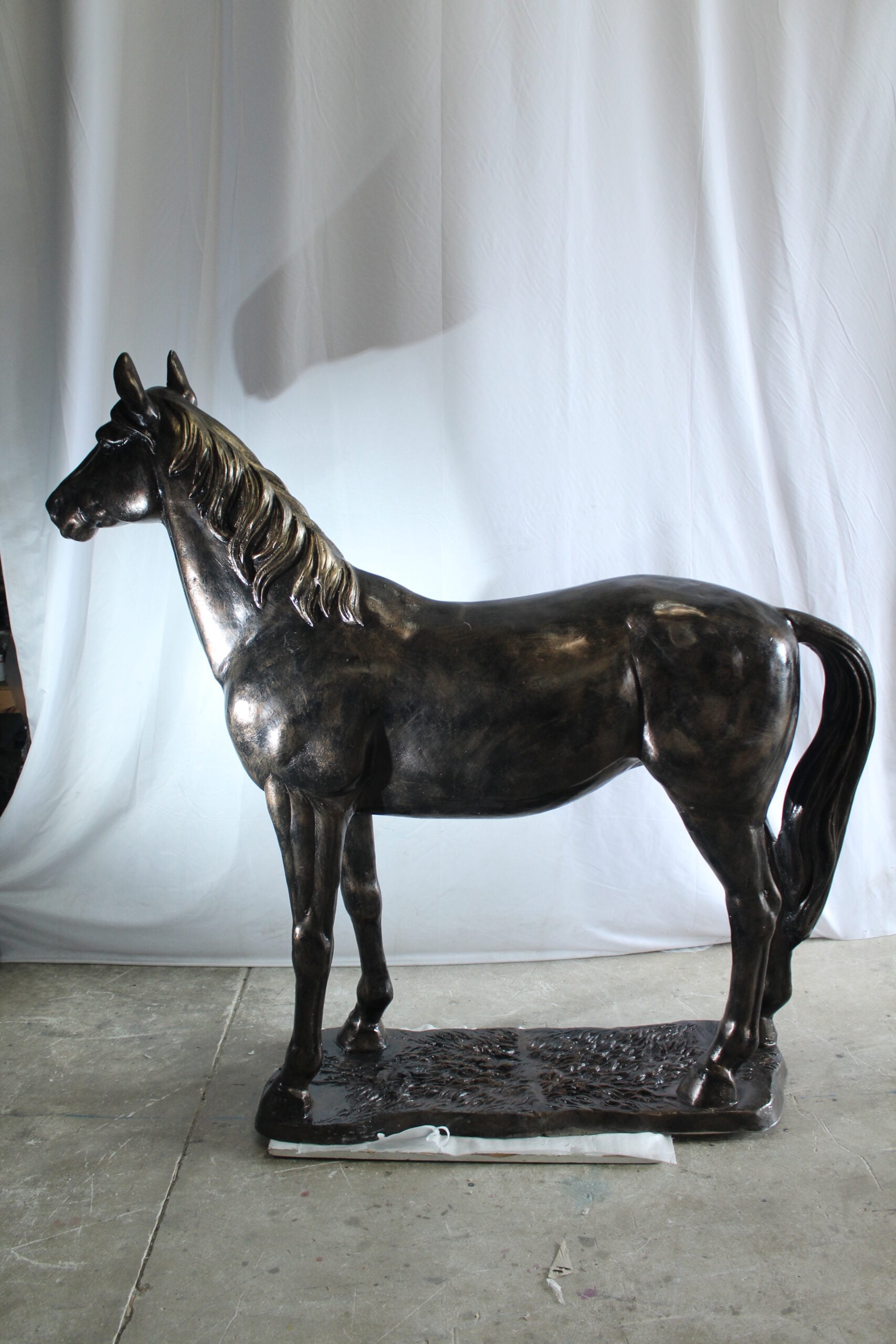 Nifao Majestic Aluminum Horse Statue Life Size Decorative Art – Garden Outdoor Decor Sculpture, 76"L x 19"W x 67"H