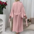 thumbnail image 5 of Women's Sexy Satin Long Sleeve Robe, Comfortable and Elegant Lingerie Robe for Bedroom, Boudoir, and Post-Shower, Soft and Silky Loungewear Cover Up-Light Pink, 5 of 9