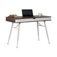 thumbnail image 1 of Calico Designs Alcove Modern Desk with Large Split Drawer Storage, White/Chestnut, 1 of 7