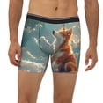 thumbnail image 2 of Cauagu Starry Sky Cloud Fox Print Men's Boxer Briefs, Funny & Cute Underwear Elastic Waistband Briefs Ideal Gift for Men,1-Pack, 2 of 7