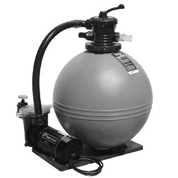 Waterway Plastics 520-1910 19 in. x 3 ft. 1 HP Pump TWM Sand Filter System for 2 Square Nema Cord