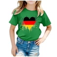 thumbnail image 4 of Hauts et T-Shirts pour Filles, T-Shirt à Manches Courtes et Col Rond avec Imprimé Drapeau Allemand, Tendance Mode Florale, 4 of 4