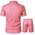 thumbnail image 5 of Fgnfyis Men's Set of 2 Piece T Shirt Sports and Leisure Set Plus Size Short Sleeved Shorts Set Men Summer Outfits Pink M, 5 of 6