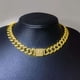 thumbnail image 5 of Juego de 2 pulseras y collares con eslabones cubanos y diamantes de imitación, regalo para amantes, aniversario, cumpleaños, oro, 50 cm y 20 cm, 5 of 12